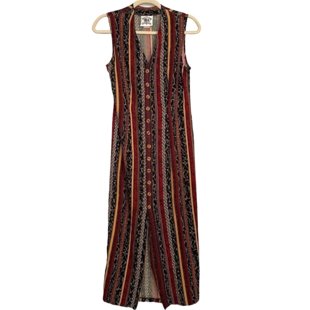 Vintage Born In America Striped Maxi Dress